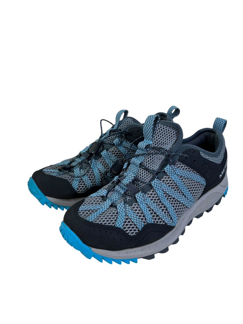 Merrell Wildwood Aerosport Trail Hiking Shoes Women's 7 Gray Blue Quick Lace